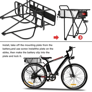 Bisiklet bisiklet Pil raf Arka Raf Arka Raf Arka Taşıyıcı 36v 48v pil için uygun T 24/26 / İNÇ BİSİKLET LASTİKLERİ
