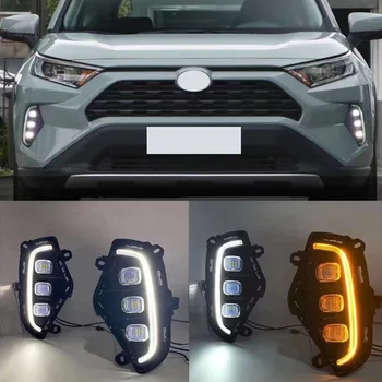 2 Adet Toyota RAV4 2019 2020 LED Gündüz Çalışan İşık DRL Sarı Dönüş sinyal gösterge ışığı Tampon Lambası Sis Lambası