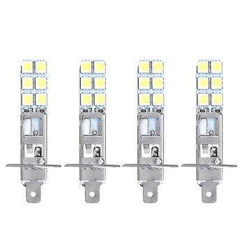 4 adet H1 6000K LED Sis Farları Far Evrensel beyaz koçan LED Far Hi / Lo İşın Ampuller Sürüş Lambaları 12V