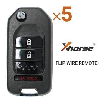 5× Xhorse Evrensel Tel Çevirme Uzaktan Anahtar Honda Stil 2+1 Düğmeler XKHO02EN