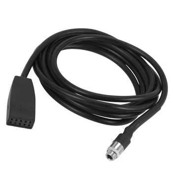 Yüksek Kaliteli Siyah 10 Pin 3.5 Mm jak soketi Araba USB AUX Adaptör Kablosu BMW E39 E53 BM54 X5 E46
