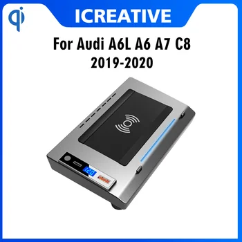 Audi için A6L A6 A7 C8 2019 2020 15W araba şarjı Merkezi Kontrol Çakmak Kurulum Cep Telefonu Kablosuz Hızlı Şarj