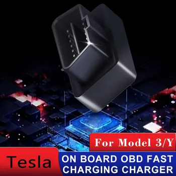 Model3 Araba OBD 30W Hızlı Şarj ModelY Tesla Modeli 3 / Y 2022 Aksesuarları Oto İç Parçaları Araba tarzı telefon tutucu 2021