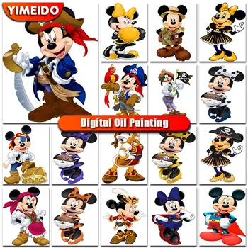 Sayılarla boya Disney Mickey Mouse Handpainted Tuval Boyama by numbers Karikatür Çocuklar İçin Boyama Resim Benzersiz Hediye