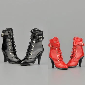 ZY1009 1/6 Ölçekli PU Kadın Sivri Çizmeler Modeli Yüksek Topuklu Ayakkabı İçin Fit 12 