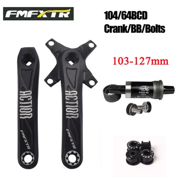 FMFXTR Bisiklet Krank 104/64 BCD Dağ Bisikleti Krank Alüminyum Alaşım Tek/çift/üçlü Hız Aynakol BB MTB Parçası