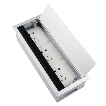 1 Adet Soket Kablo Kutusu Flip Alüminyum Alaşımlı Masaüstü Kablo Kutusu Soket ofis İçin kutu Masası USB Soket Gizli Kutu Tel Delik Kapakları