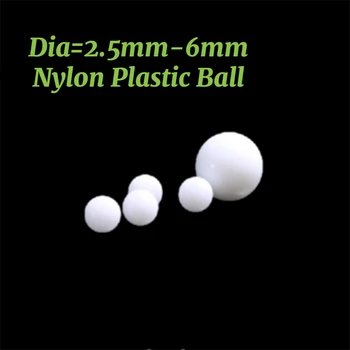 100 adet Katı Naylon Plastik Boncuk PA66 Yüksek Kaliteli Katı Yuvarlak Naylon Topu Yüksek Hassasiyetli Katı Plastik Boncuk Çapı = 2.5 mm-6mm