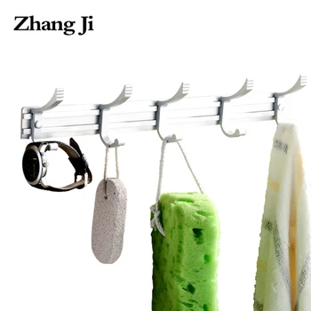 ZhangJi Dayanıklı Alüminyum Alaşımlı bornoz askısı s Banyo Ceket Tutucu Katı Elbise Bornoz Havlu Mutfak Accesorios Kanca Raf