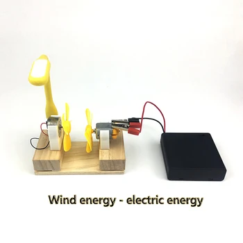 2021 Elektrik Jeneratörü Motor Enerji Rüzgar Türbini Güç Mini Çocuklar LED Eğitim DC AC Stokta Öğrenci Deney Araçları