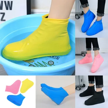 Kaymaz Lateks Ayakkabı Kapakları Yeniden Kullanılabilir Su Geçirmez yağmur botu Galoş Ayakkabı 2019ing