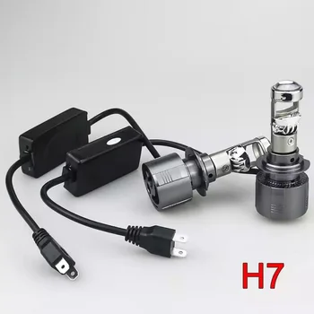 2 Adet Araba kafa lambası ampulleri Düşük Bam Lamba CANBUS H111 / H7 / 9005 / 9006 Mini Led projektör Lens Diyot Lambası 20000LM