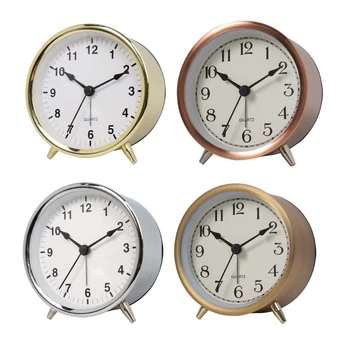 Metal çalar saat Küçük Dilsiz alarmlı saatler Başucu Elektronik Yuvarlak Numarası Masa Masa Ev Dekorasyon Saati B03E