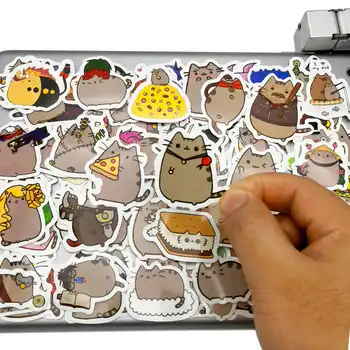 100 adet Sevimli Şişman Kedi Karikatür Kawaii Mini Desen Komik Scrapbooking Günlüğü Dizüstü Kırtasiye Telefon Dizüstü Çıkartmalar Çocuklar için Oyuncaklar