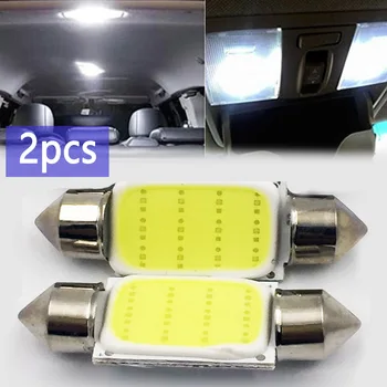 2 adet Evrensel COB 39mm 7000K 12V 3W Beyaz Festoon LED araba lisansı Plaka İç Okuma Lambası kubbe ışık araba farı Ampul