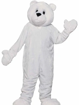 Yetişkin Kutup Ayısı Maskot Kostüm Cosplay Karikatür Hayvan Kıyafetler Kürklü takım kıyafet Cadılar Bayramı Fursuit