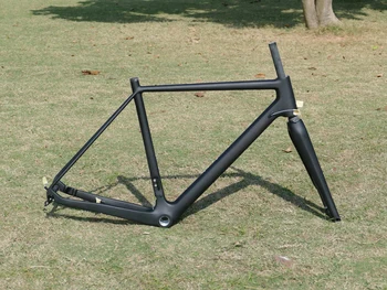 Tam Karbon UD Mat Cyclocross Bisiklet Bisiklet Cyclocross disk fren Çerçeve 49/52/54/56 / 58cm Aks Aracılığıyla 142mm Çatal 12 * 100m