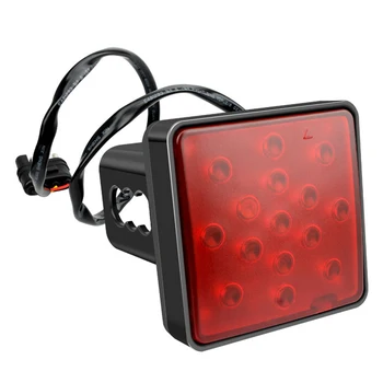 Evrensel LED Araba stop Lambası Kırmızı Dur 12 / 15LED Fren Lambası Koşu Lambası Römork Kamyon Çekme Pickup Hitch İle Alıcı Kapağı