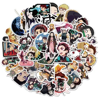 50 adet japon animesi iblis avcısı Graffiti Bagaj laptop etiketi Gitar Su Geçirmez Etiket Kawaii Çıkartmalar Kırtasiye