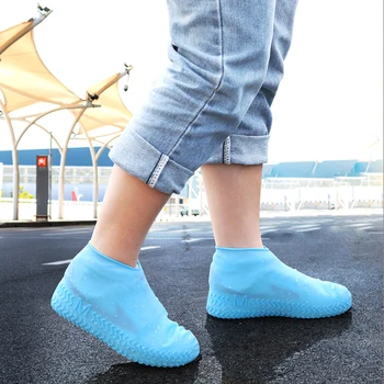 S / M / L su geçirmez Su yağmur ayakkabıları Kapakları Yeniden Kullanılabilir Silikon Ayakkabı Kapağı Kaymaz Kauçuk yağmur botu Açık Kamp 1 Çift