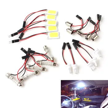 5 adet Festoon LED COB Sinyal Ampuller T10 W5W Beyaz İşık Dome Plaka Lambası Araba İç Okuma İşıkları 18 LED Cips
