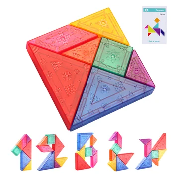 3DTangram çocuklar için renkli manyetik mantık düşünme eğitim kurulu yazma oyunları Montessori eğitici oyuncaklar boys ve kızlar için
