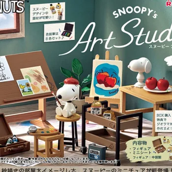 Kawaii Snoopy Karikatür Sevimli Bebek Sanat Stüdyosu Minyatür Sahne Gıda ve Oyun Anime şekilli kalıp Oyuncaklar Kız doğum günü hediyesi