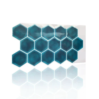 Düz Renk Altıgen Kendinden Yapışkanlı Su Geçirmez duvar karoları Sticker Tuvalet Duvar Makyaj Sticker Su Geçirmez 3D Duvar Paneli