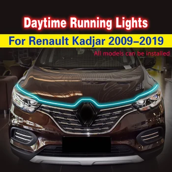 Evrensel Araba LED Sis Lambası Gündüz Çalışan İşık DRL 12v Renault Kadjar 2009-2019 İçin Su Geçirmez Esnek Dekoratif şerit lamba