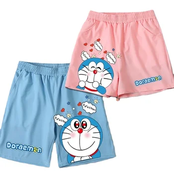 Doraemon anime çift sevimli beş noktalı pantolon kişilik karikatür gevşek büyük boy rahat nefes ince şort plaj ev şort