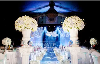 Lüks Çapı 60 cm En popüler Beyaz Güller Düğün çiçek dekorasyonu Masa Centerpiece Düğün Sahne 4 adet / grup