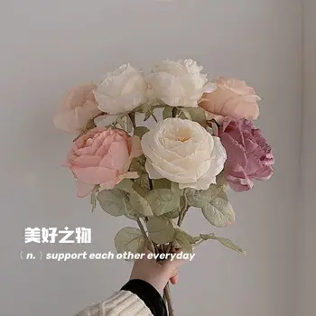 Yanmış Kenar Gül Simülasyon yapay çiçek Ins Rüzgar Yatak Odası Dekorasyon Süsler Kız Kalp Piknik Fotoğraf Sahne Ev Dekorasyon