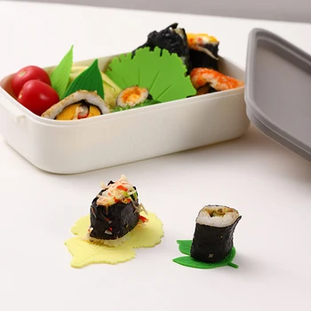 1 Takım Yaprak Bento Çanak Fincan Öğle Yemeği Ayırıcı Suşi Pirinç Topu Mat mutfak gereçleri Aksesuarları