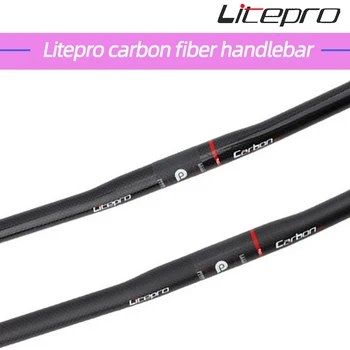 Litepro Ultralight 3K Karbon Fiber Bisiklet Gidon Brompton Katlanır Bisiklet Düz Gidon 25. 4x580mm BMX Parçaları