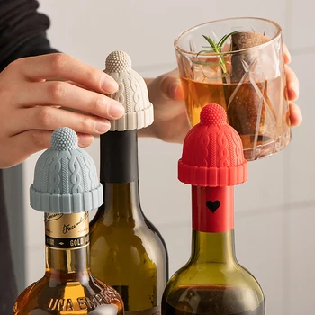 Yaratıcı Şapka Şekli Şarap Silikon Şarap Stopper Kullanımlık Vakum Mühürlü Yaratıcı Depolama Kapağı Şampanya Ev Bar Mutfak Aracı