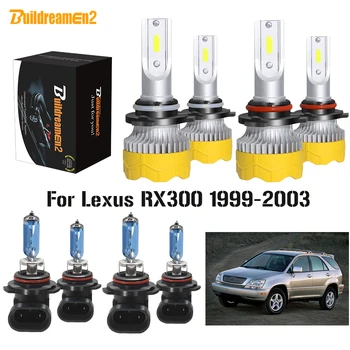 Buildreamen2 4 X araba LED halojen far ışık far yüksek düşük ışın 12V Lexus RX300 1999 2000 2001 2002 2003