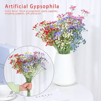 108 Kafaları Yapay Gypsophila gerçekçi Bebek Nefes Çiçek Düzenleme Sahte Bitkiler Gelin Buketi Ev Dekorasyon Düğün